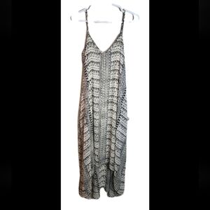 Abstract Printed High Low Sleeveless Dress Size Medium